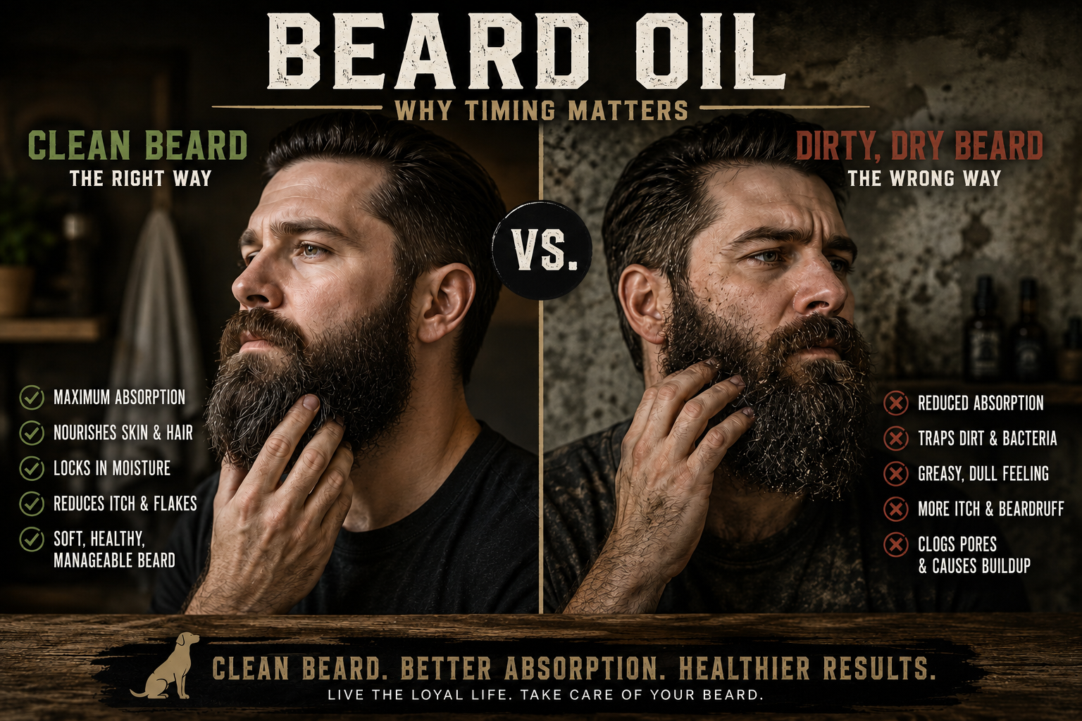 Beard Oil on a Clean Beard vs. a Dirty, Dry Beard: Why Timing Matters.