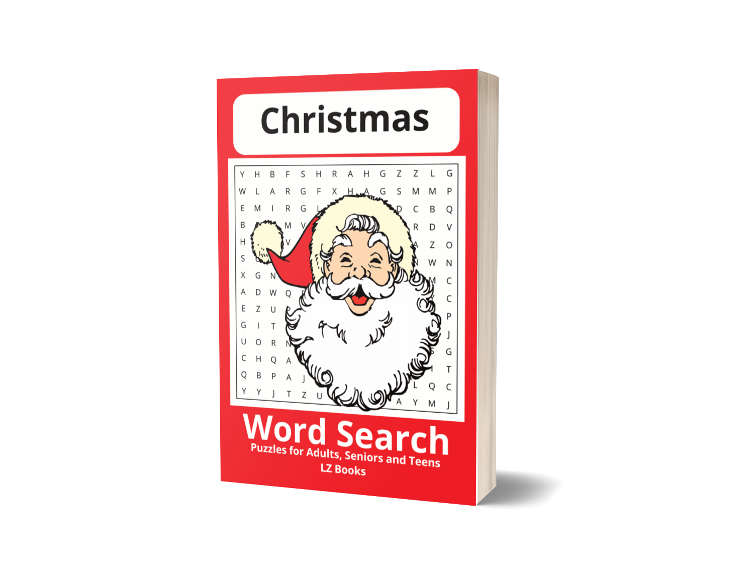 Christmas Word Search book by LZ Books with Santa on the cover