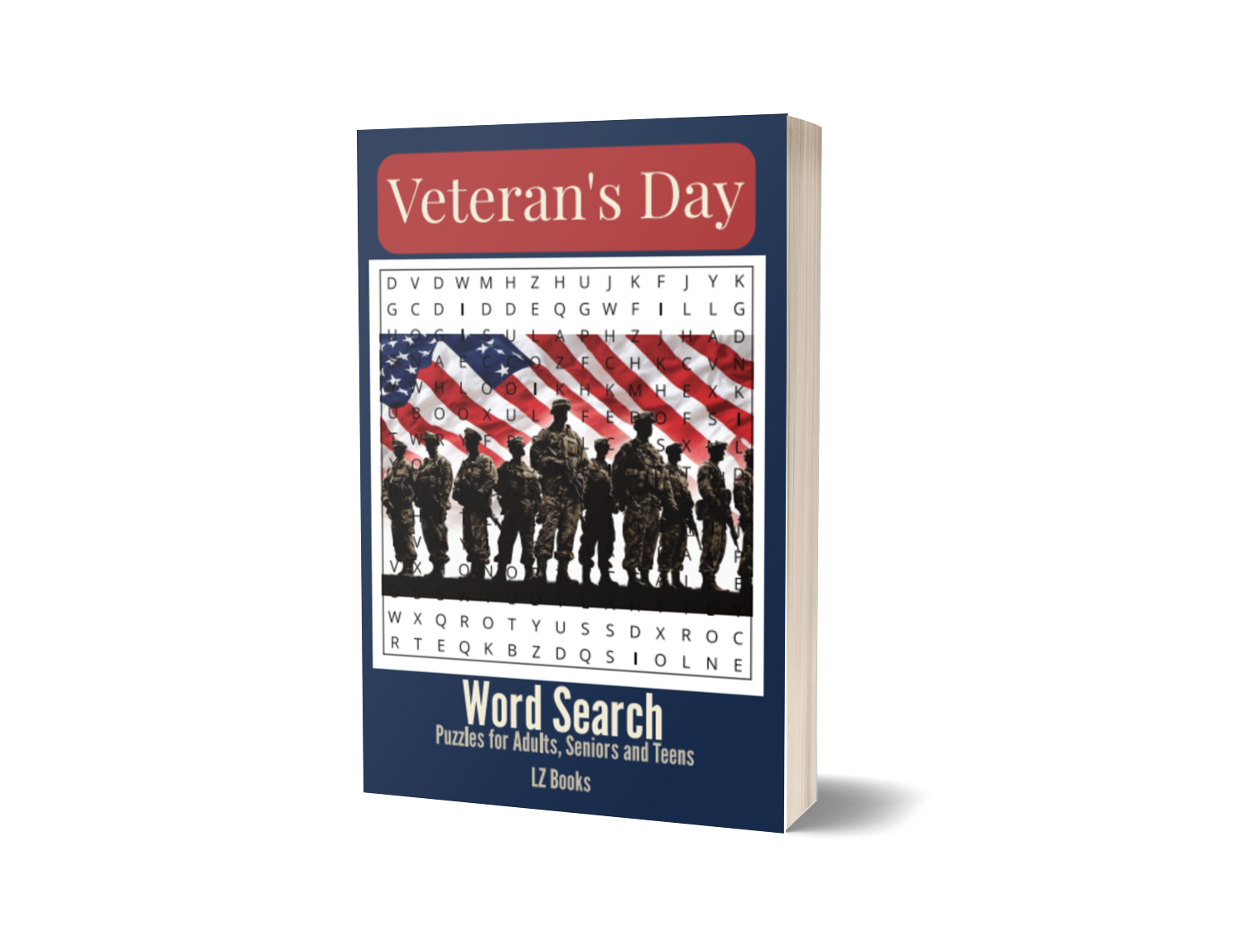 Veterans Day Word Search Book Cover — LZ Books