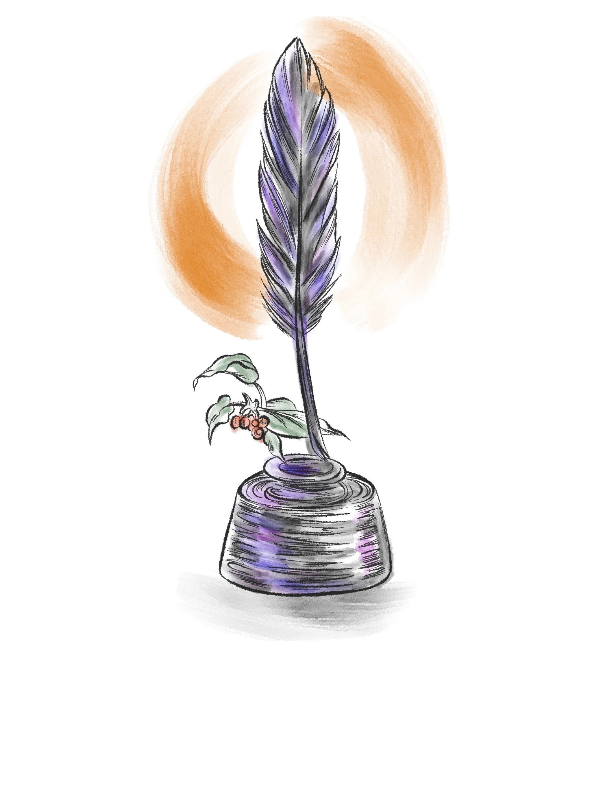 Geometric drawing of an outline square with sections divided by vertical, horizontal, and half circle lines.