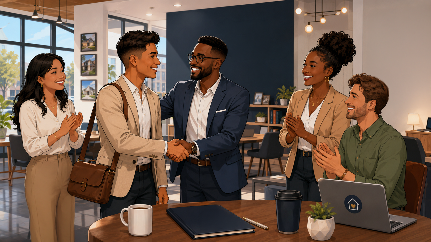 New agent joining a real estate team, welcomed with a handshake