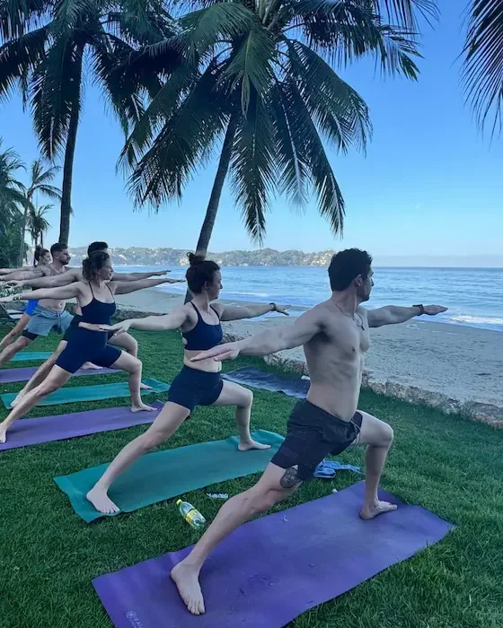 private yoga class on beach Sayulita Mexico