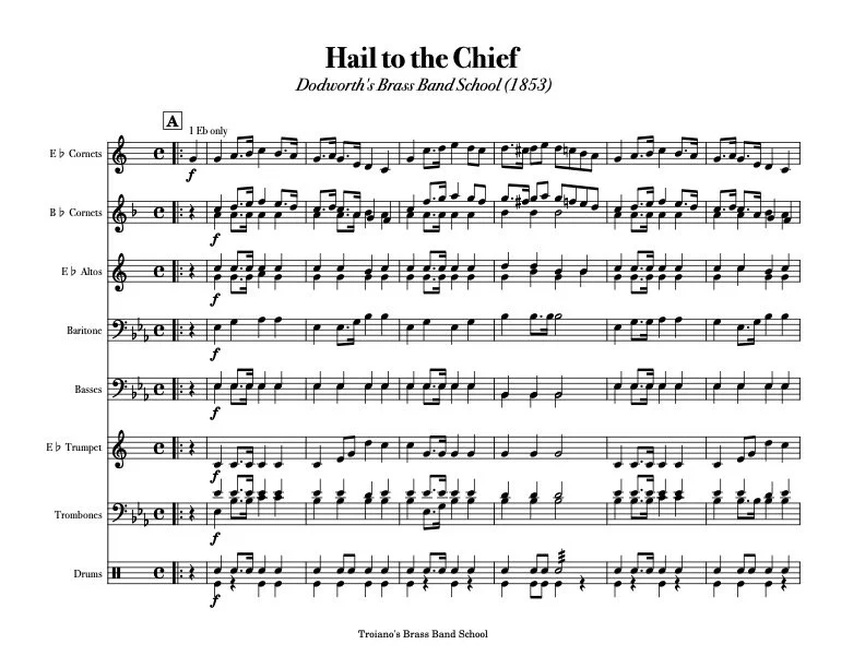 Hail to the Chief from Dodworth's Brass Band School (1853)