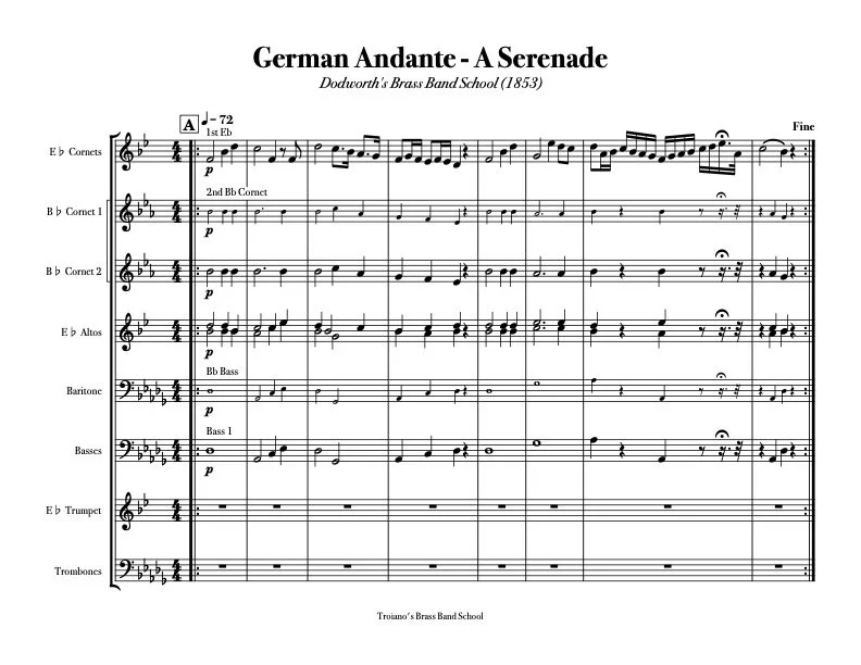 German Andante - A Serenade from Dodworth's Brass Band School (1853)