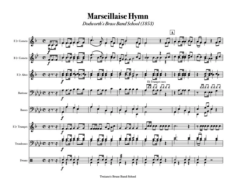 Marseillaise Hymn from Dodworth's Brass Band School (1853)