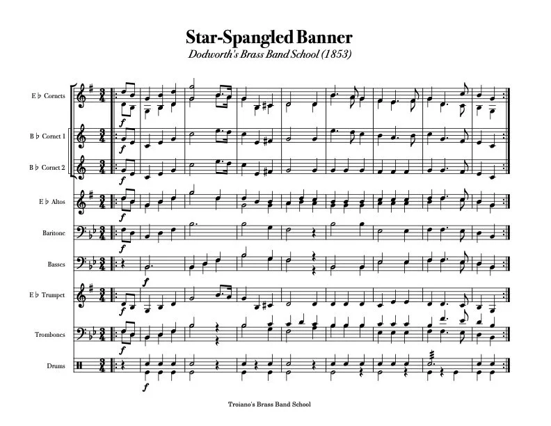 Star-Spangled Banner from Dodworth's Brass Band School (1853)