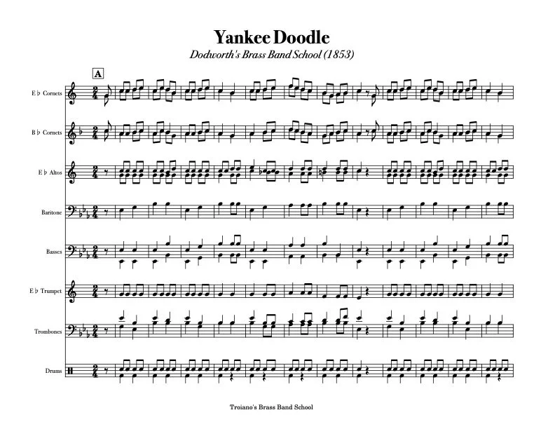 Yankee Doodle from Dodworth's Brass Band School (1853)