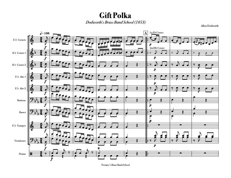 Gift Polka from Dodworth's Brass Band School (1853)