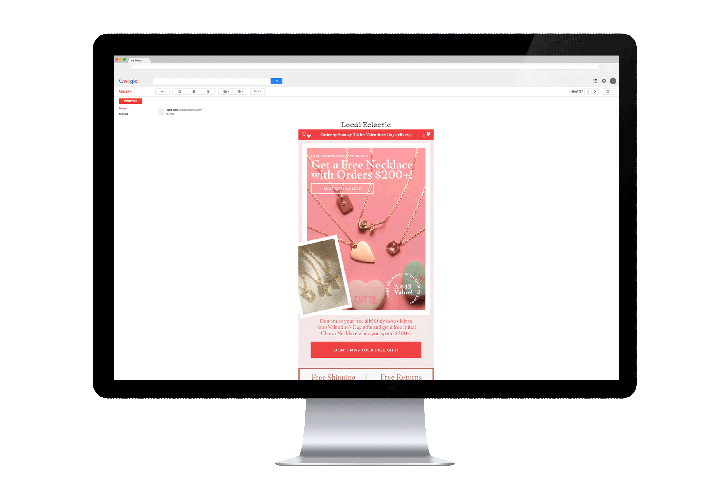 Local Eclectic – "Free Necklace" Email