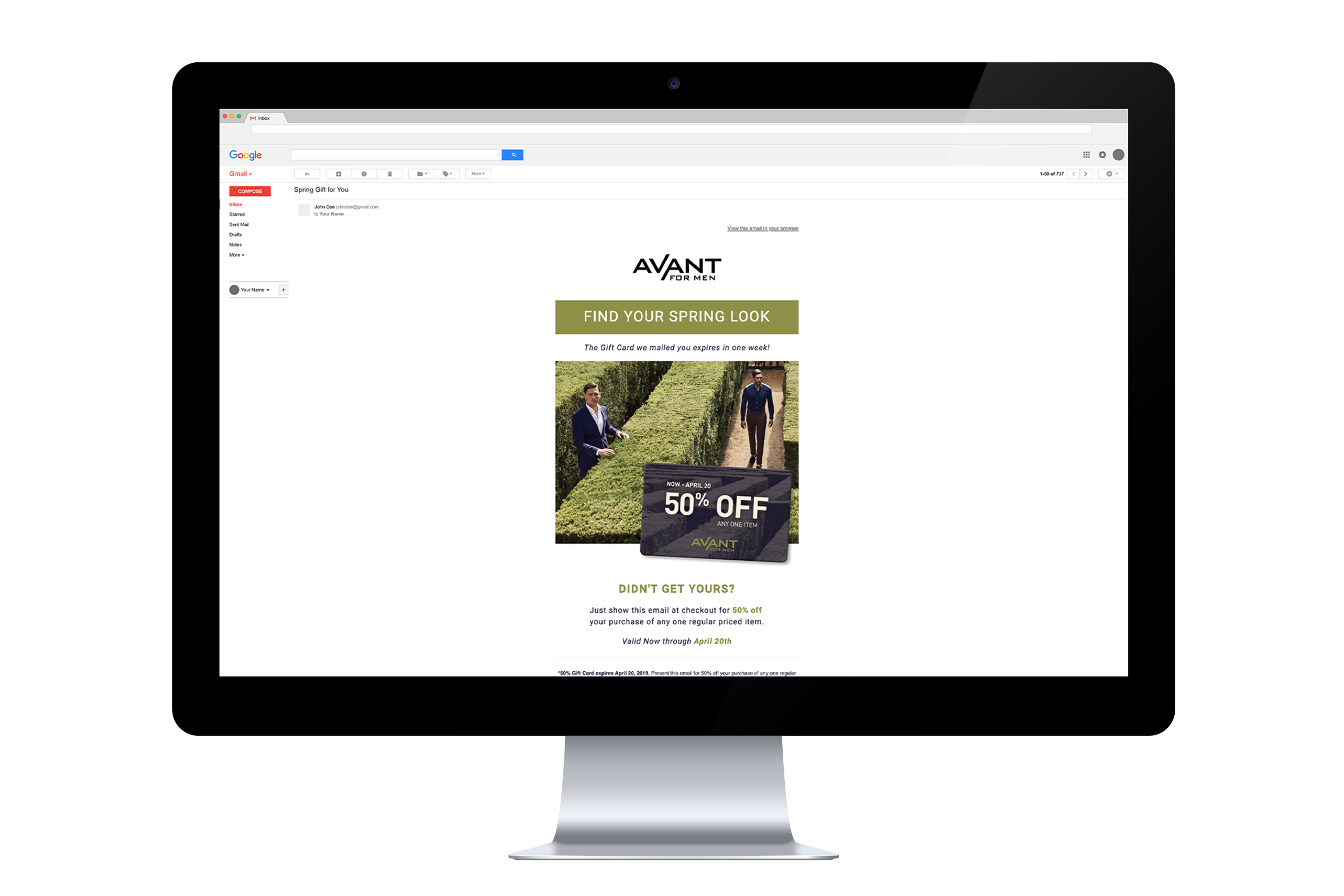 Avant for Men – "Find Your Spring Look" Email