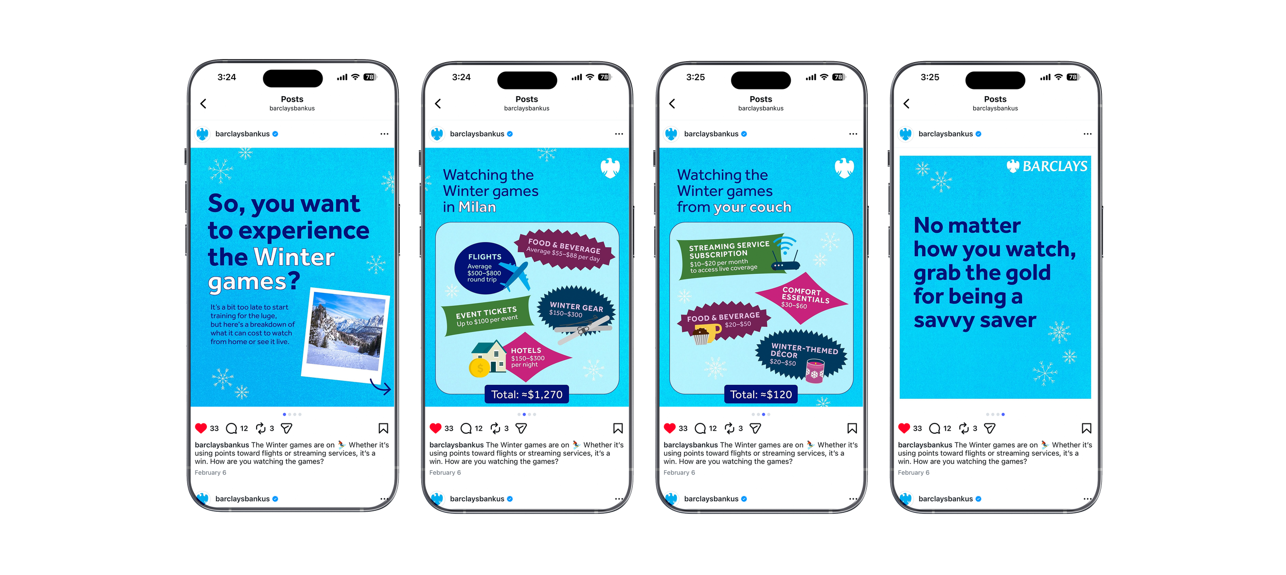 Barclays Bank US  —  "2026 Olympics"
Instagram Post