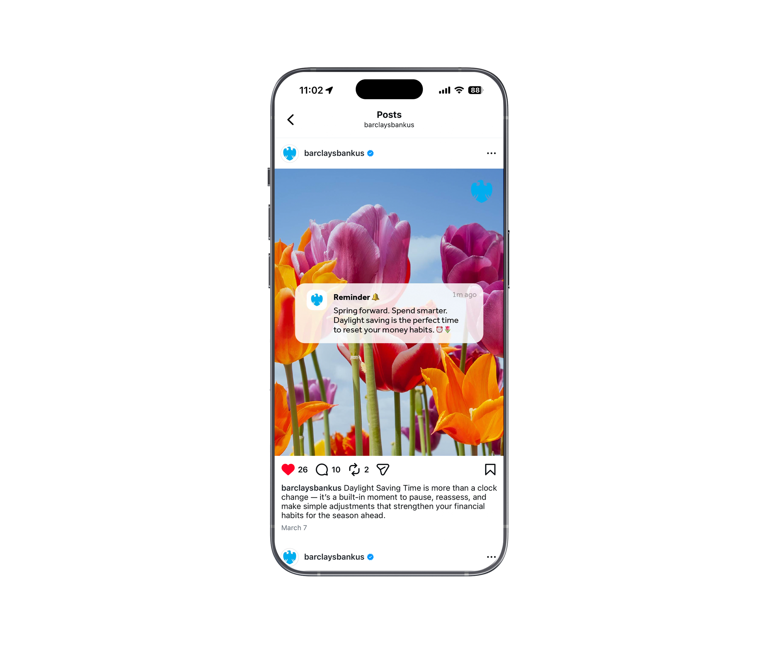 Barclays Bank US — "Daylight Saving" Instagram Post