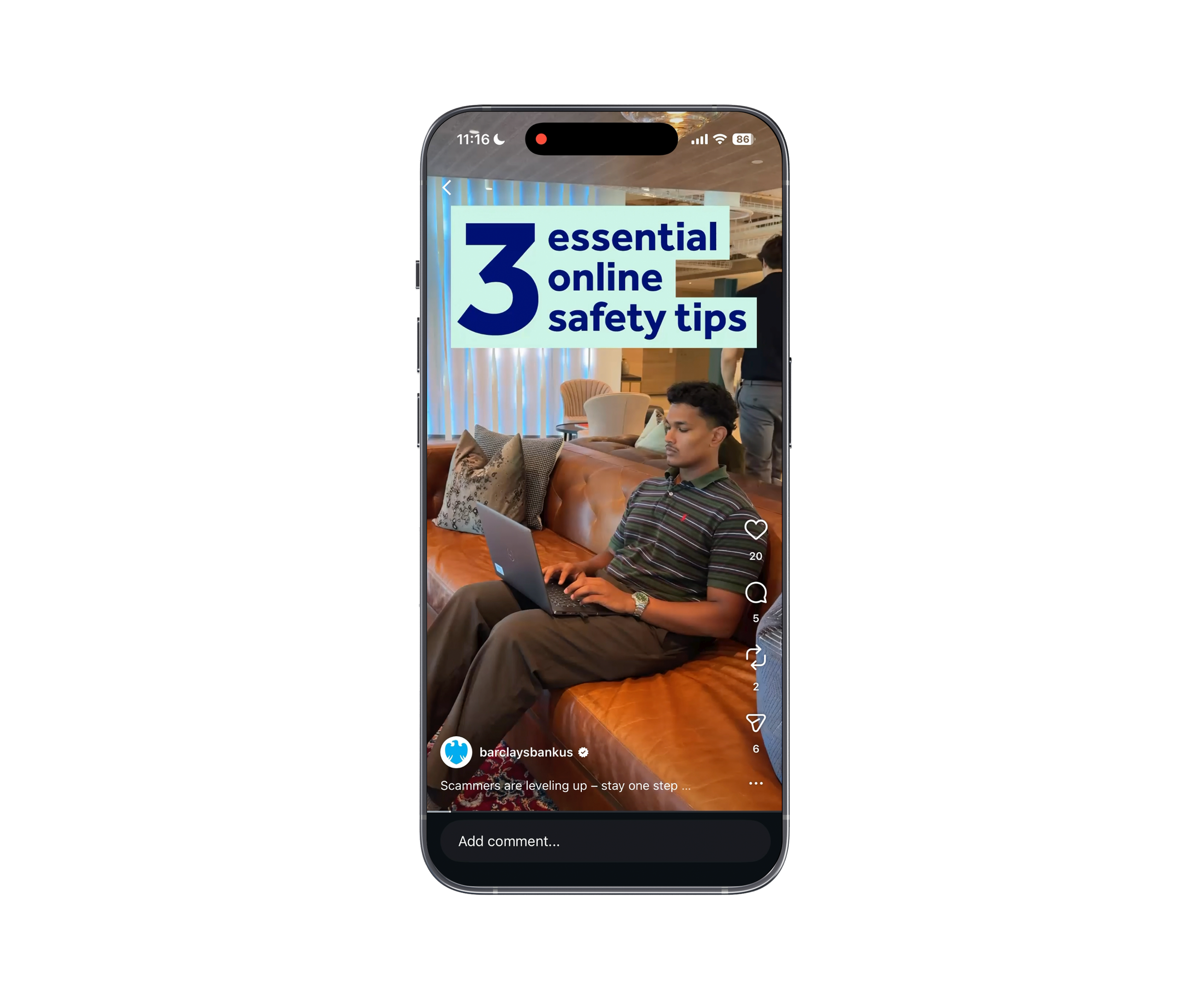 Barclays Bank US — "Online Security" Instagram Post