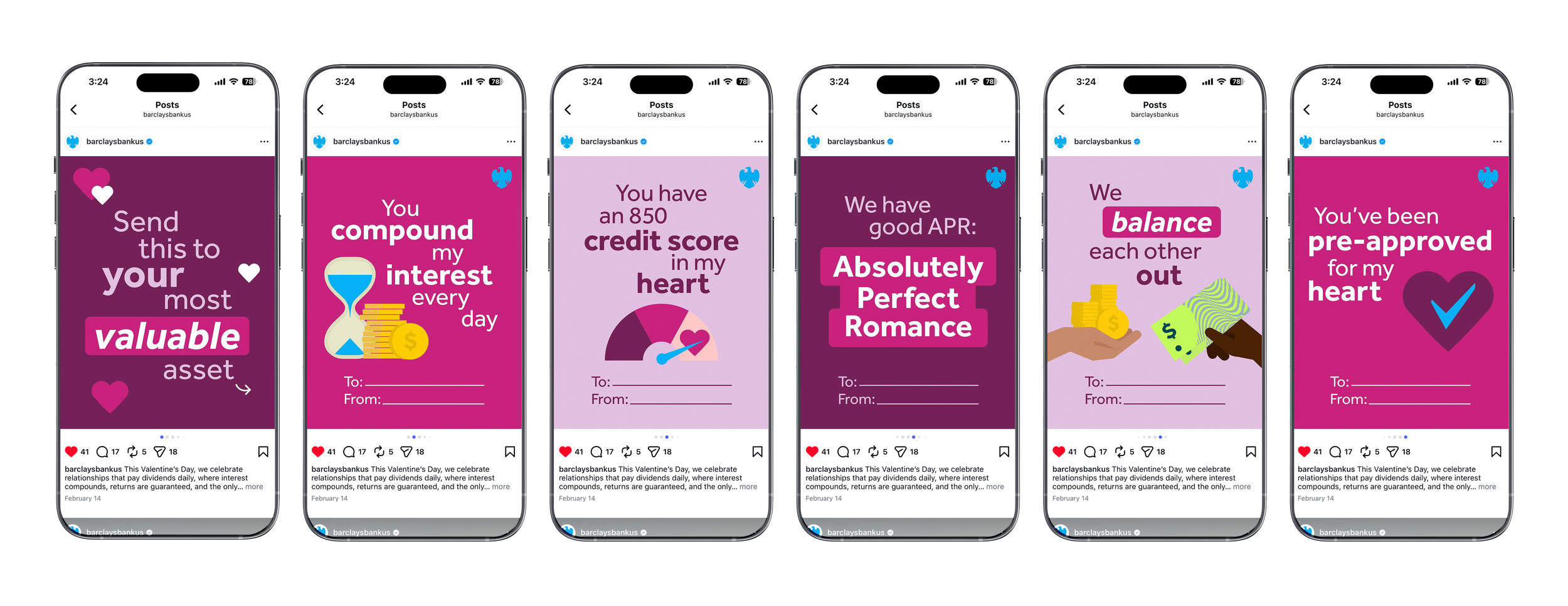 Barclays Bank US  —  "Valentine's Day"
Instagram Post