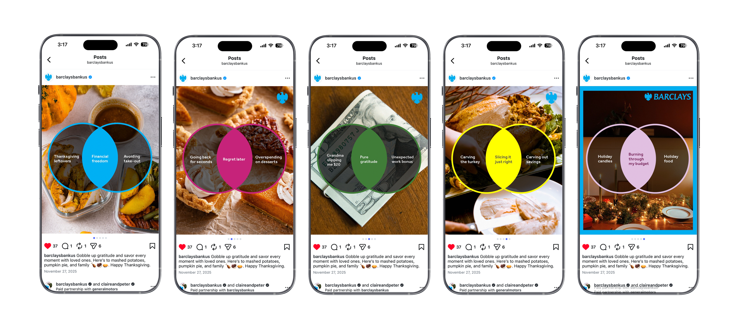 Barclays Bank US  —  "Thanksgiving"
Instagram Post