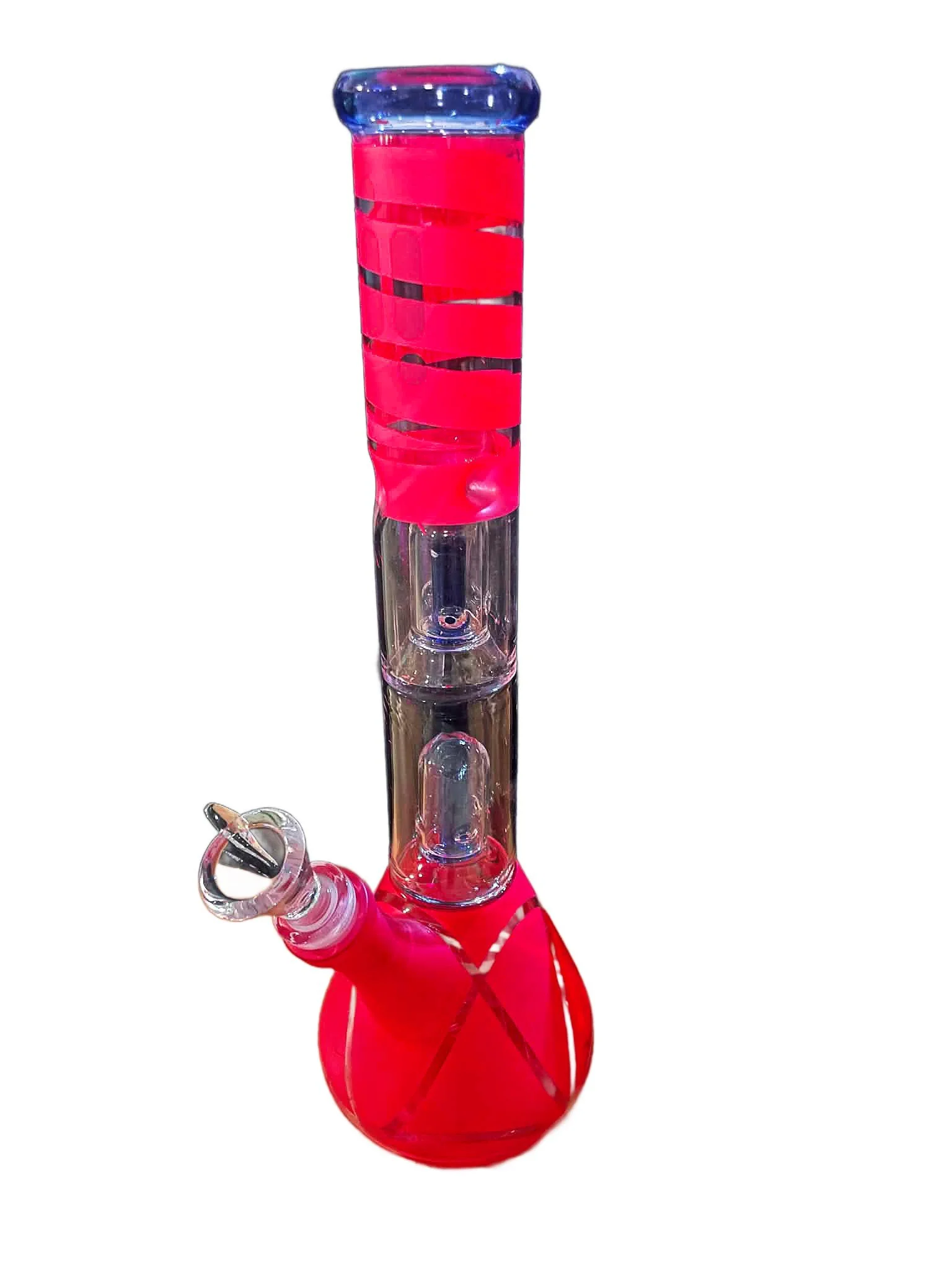 Pink Double Percolator Bong
