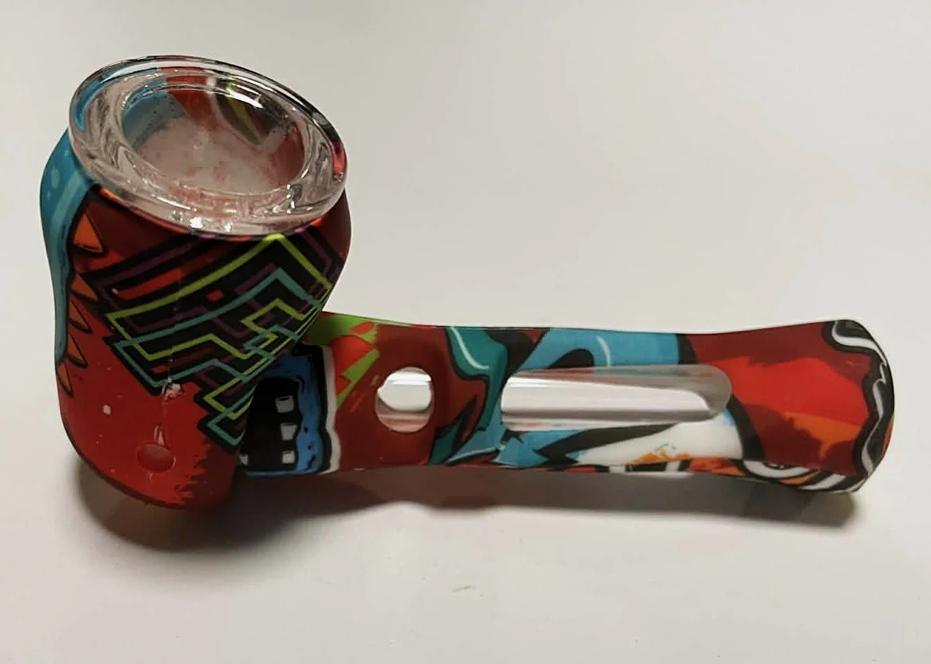 Silicone Glass Bowl Pipe (Red)
