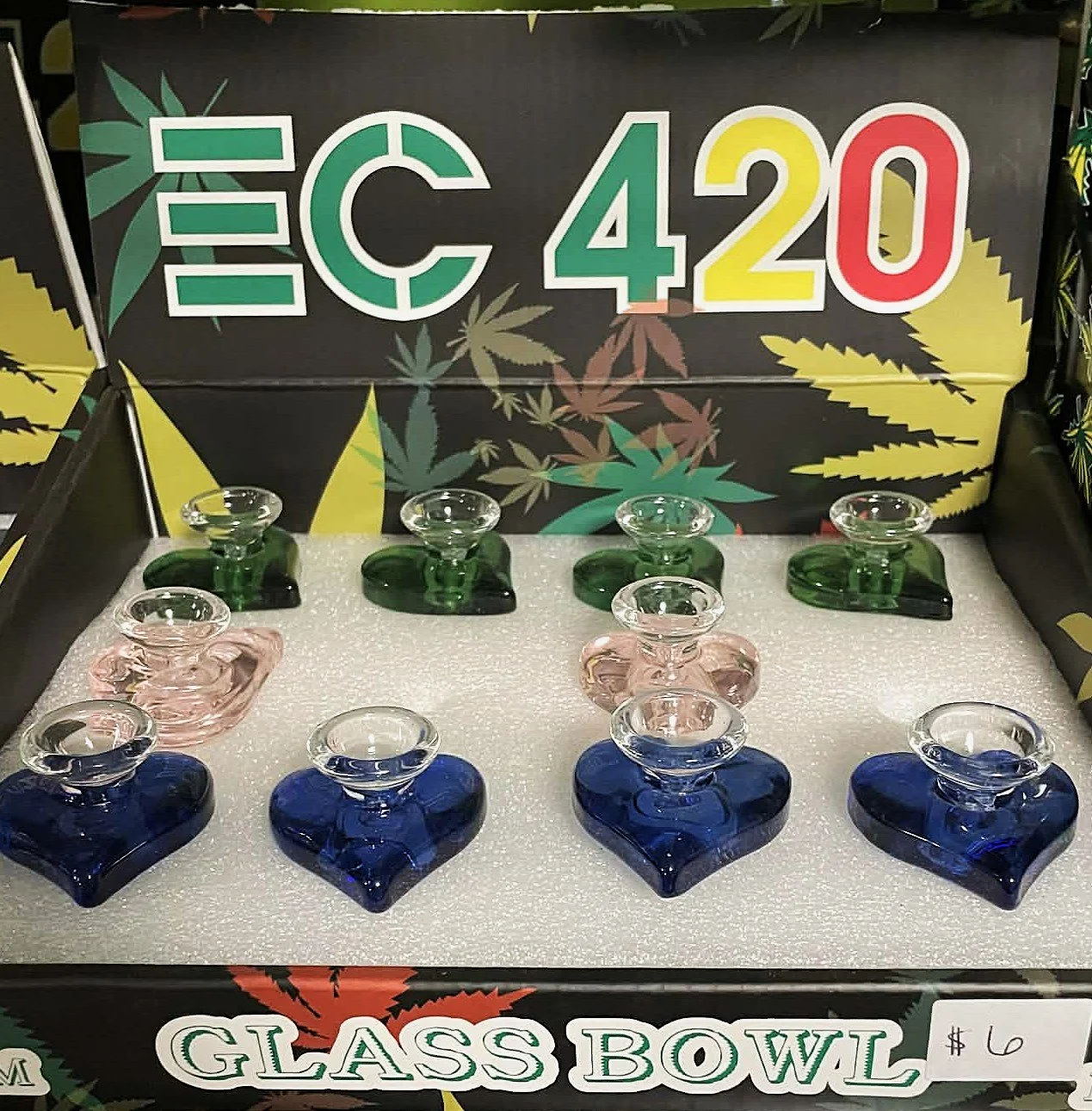 EC420 Heart Glass Bowls (Colour Assorted)