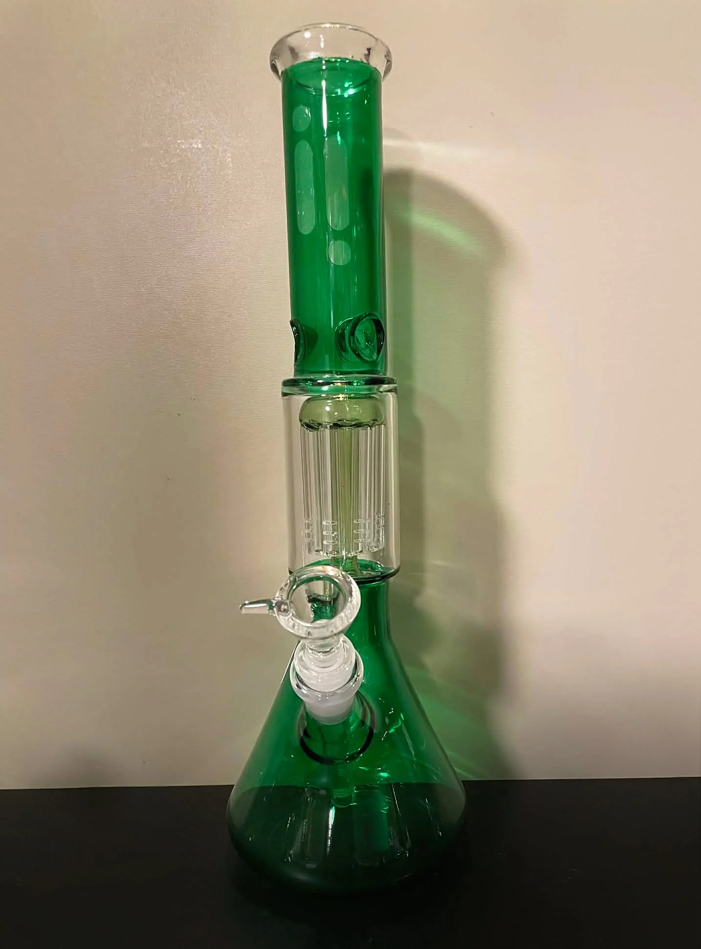 Tall Green Percolator Bong