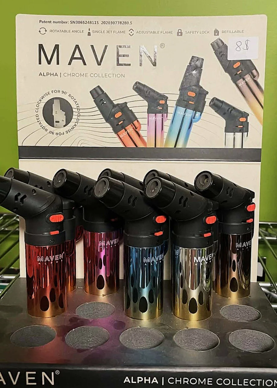 Maven Alpha Chrome Torch Lighter (Single Jet)