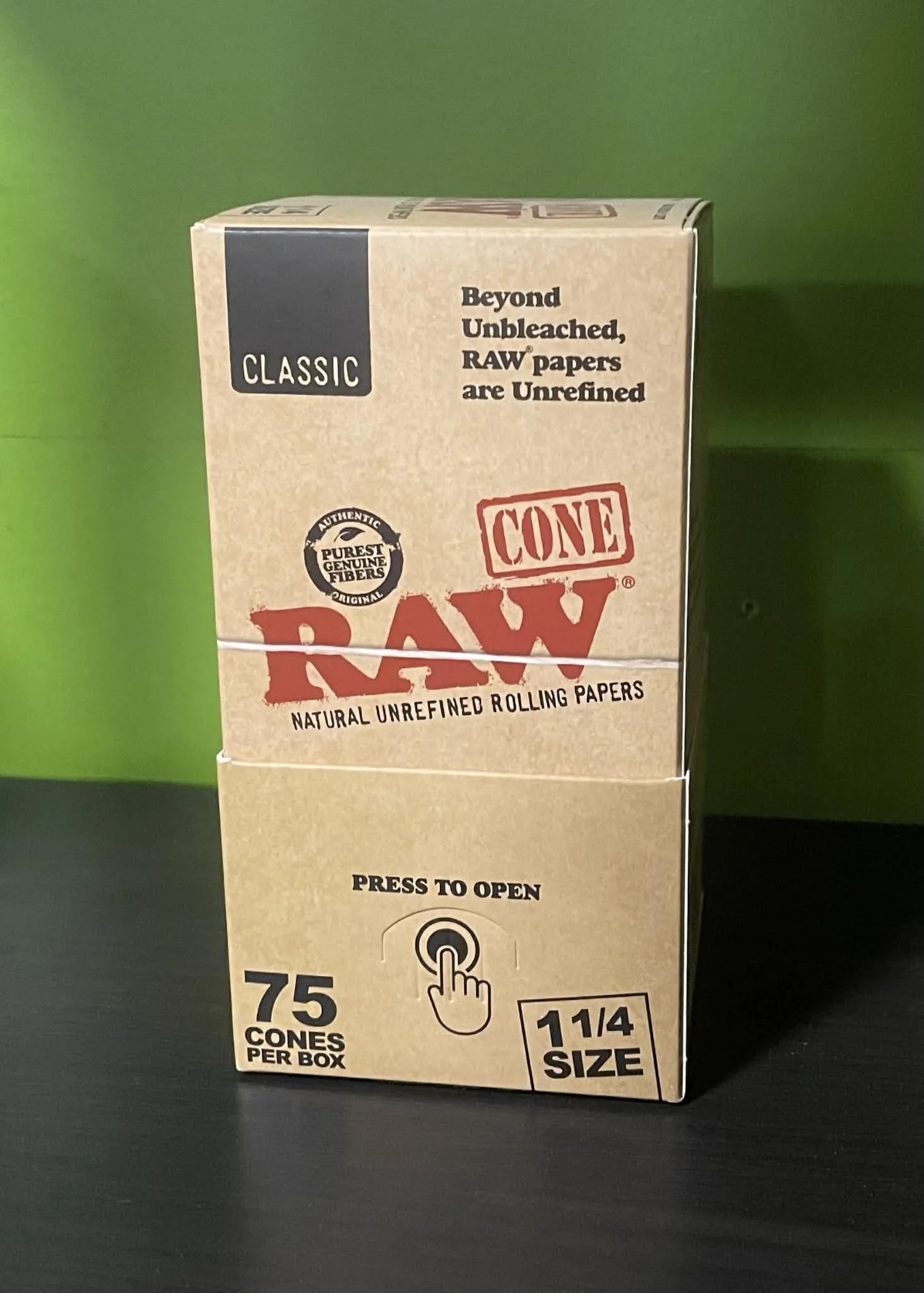 RAW Pre-Rolled Cones (1¼ Size, 75 Pack)