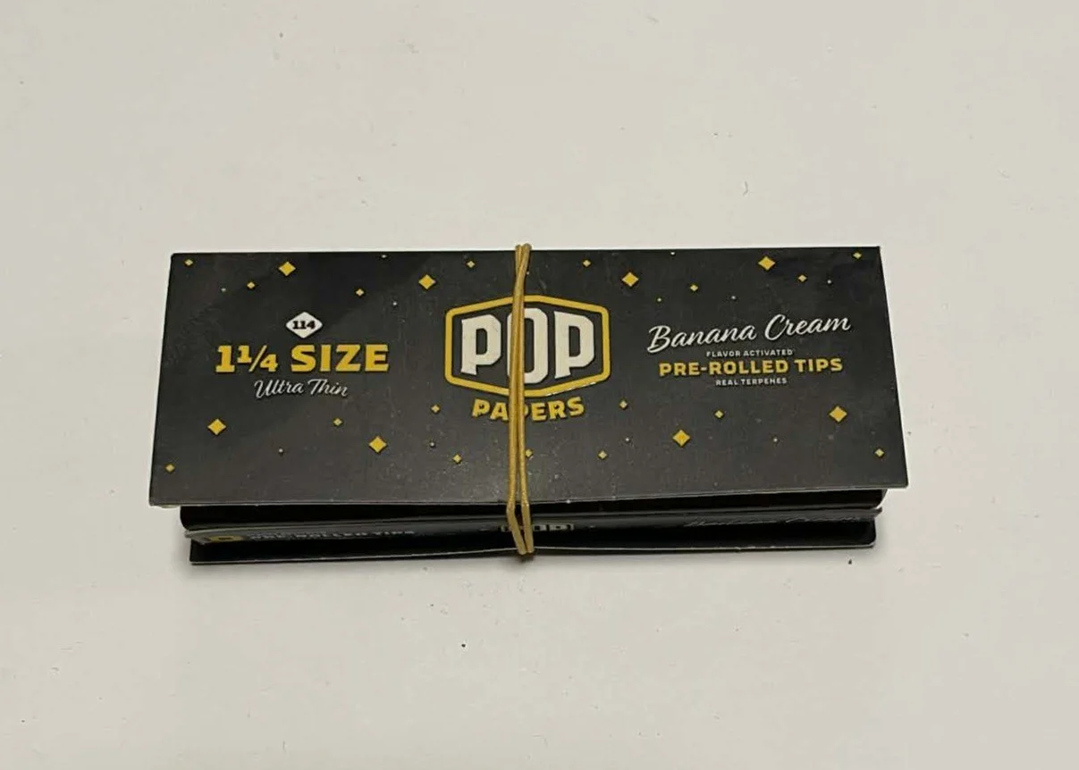 POP Papers + Pre-Rolled Tips – Banana Cream (1¼ Size)