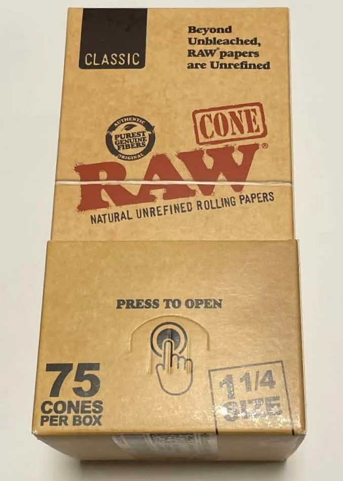 RAW Pre-Rolled Cones (1¼ Size, 75 Pack)