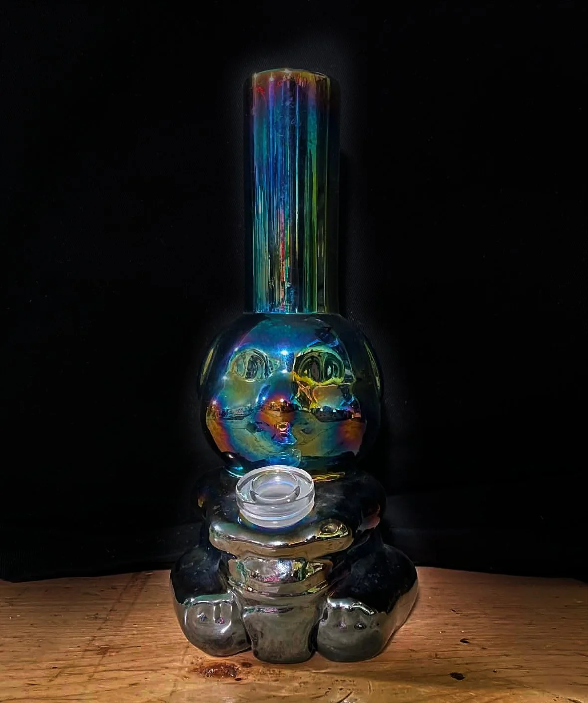 Iridescent Bear Glass Bong