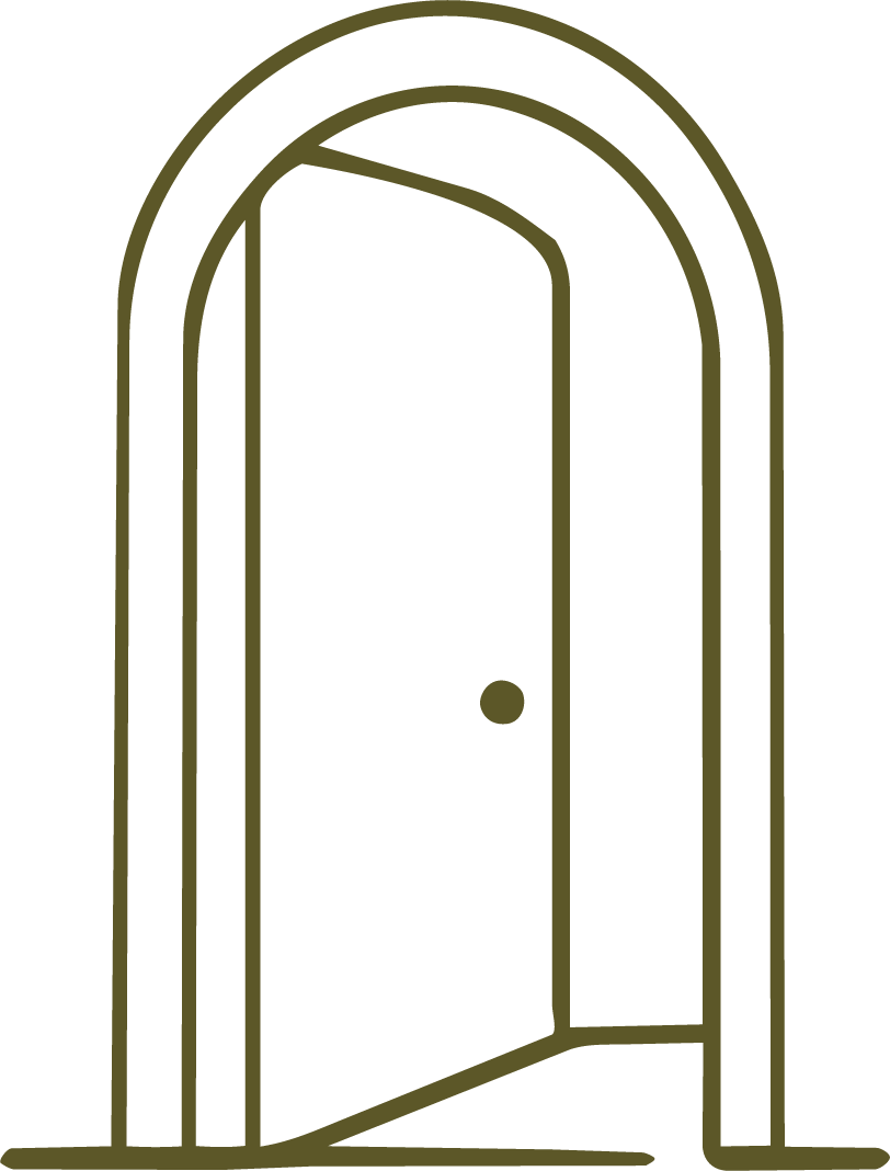 Simple arched doorway illustration symbolizing new beginnings, emotional healing, personal growth, and stepping into a safe therapeutic space.