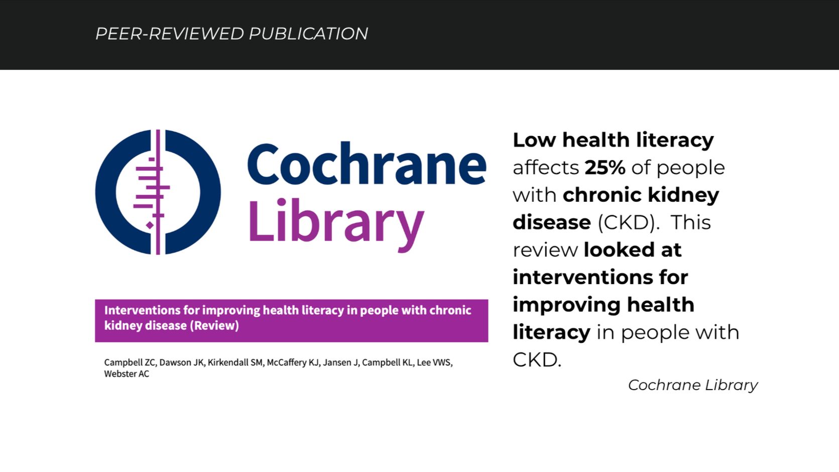 Paper: Improving Health Literacy in CKD