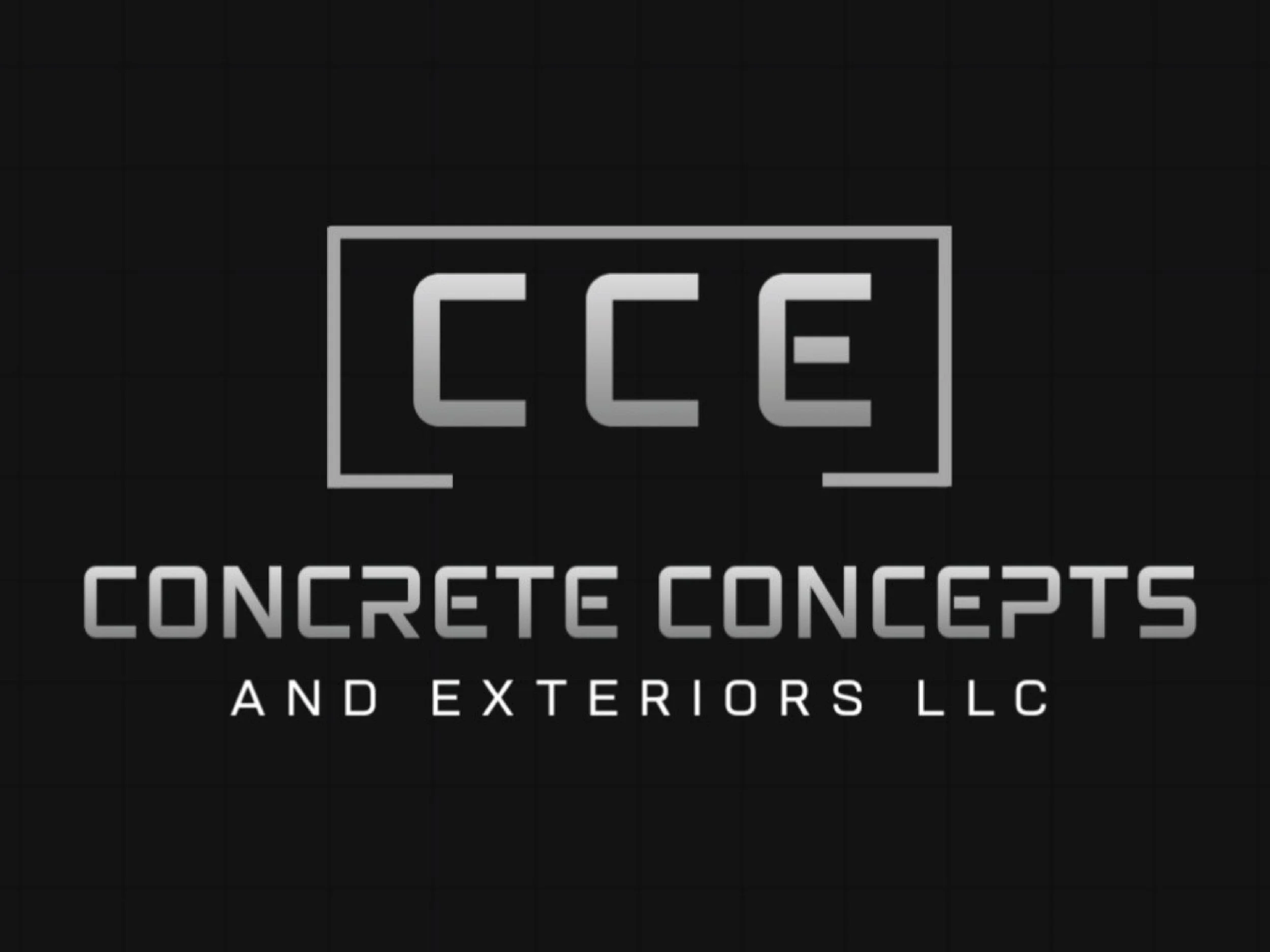Logo of an exterior and interior construction company with the name 'Cee' inside a rectangle and the words 'Concrete Concepts' below.