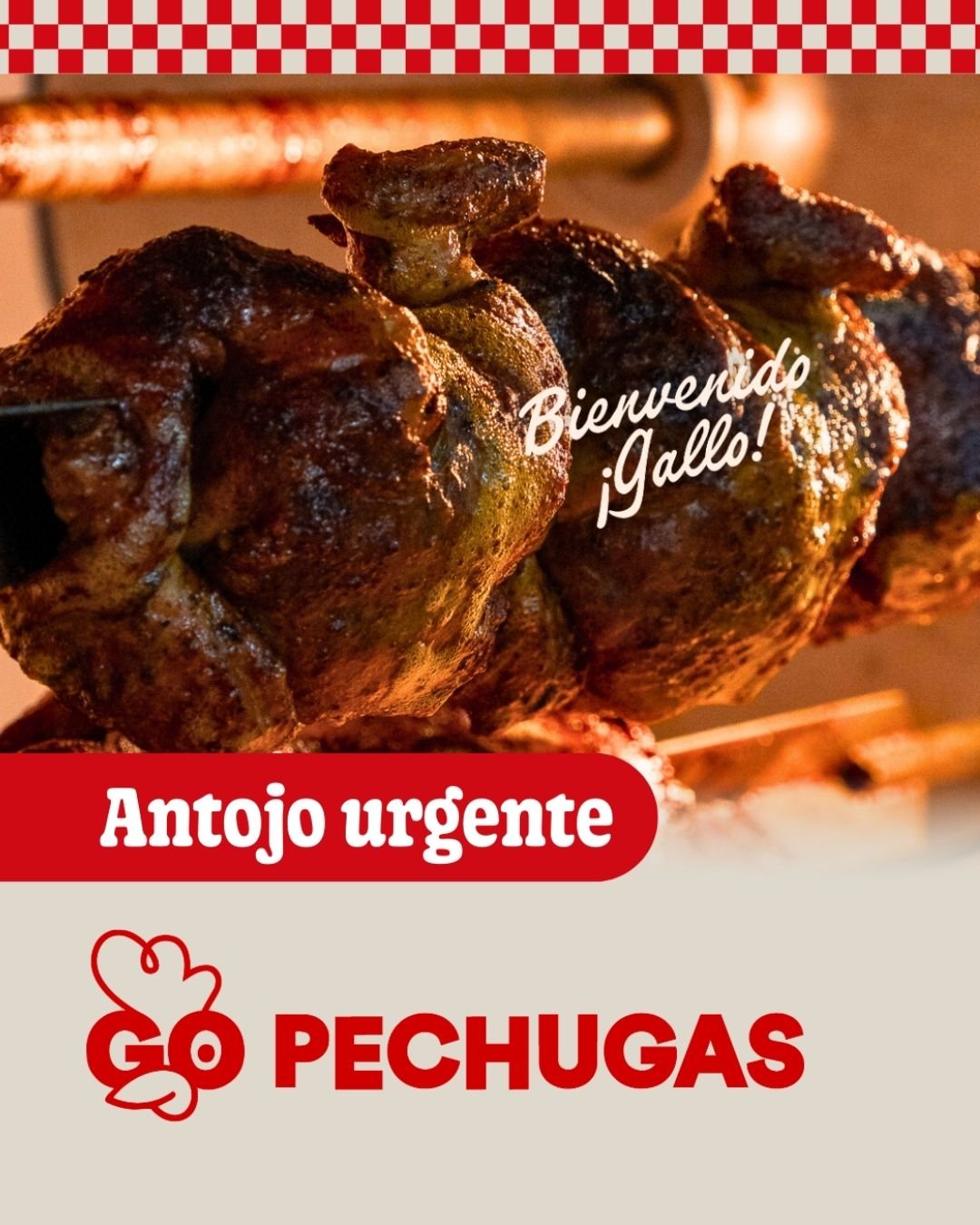 Alerta de antojo urgente 🚨🍗
 Si ya lo viste&hellip; ya lo quieres.
 Go Pechugas te espera.

📍V&iacute;sitanos en sucursal 
📲🛵 Disponible en Rappi y Uber Eats, pero cuidado&hellip; vuela.

#GoPechugas #PolloGoPechugas #PolloAsado #PolloRostizado 