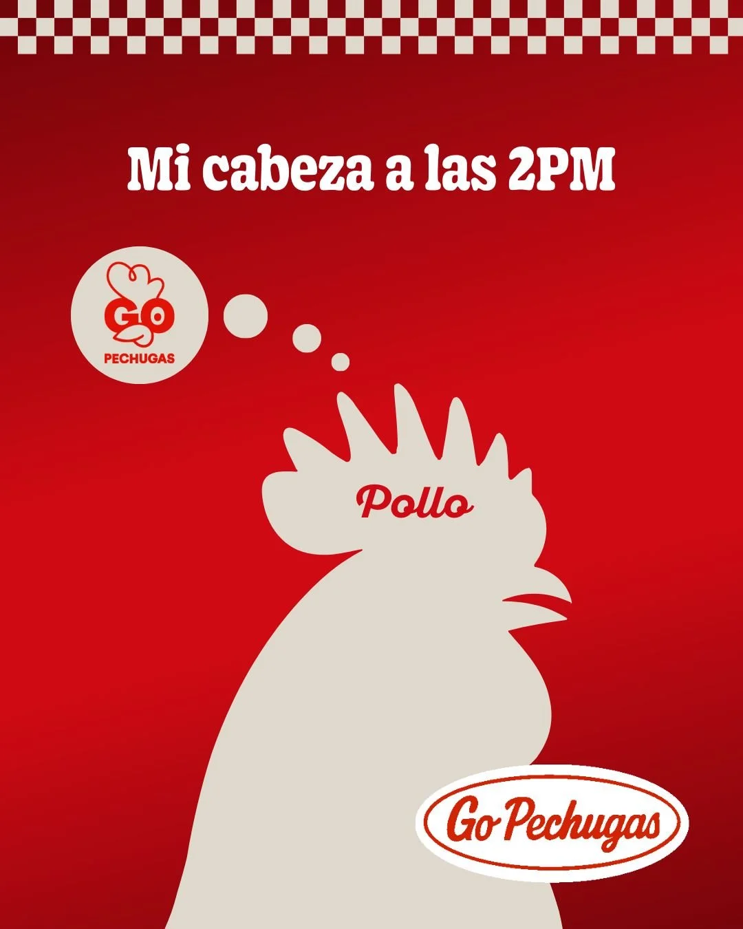 2:00 PM
 Mi est&oacute;mago: 📢
 Mi cerebro: pollo
 La soluci&oacute;n: Go Pechugas 🍗

📍V&iacute;sitanos en sucursal 
📲🛵 Disponible en Rappi y Uber Eats, pero cuidado&hellip; vuela.

#GoPechugas #PolloGoPechugas #PolloAsado #PolloRostizado #Pollo