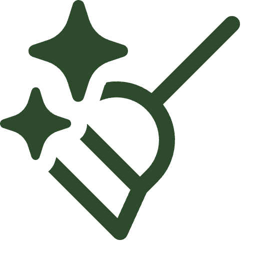 Icon of a cleaning or disinfecting sponge or scrubber with sparkles indicating cleanliness.