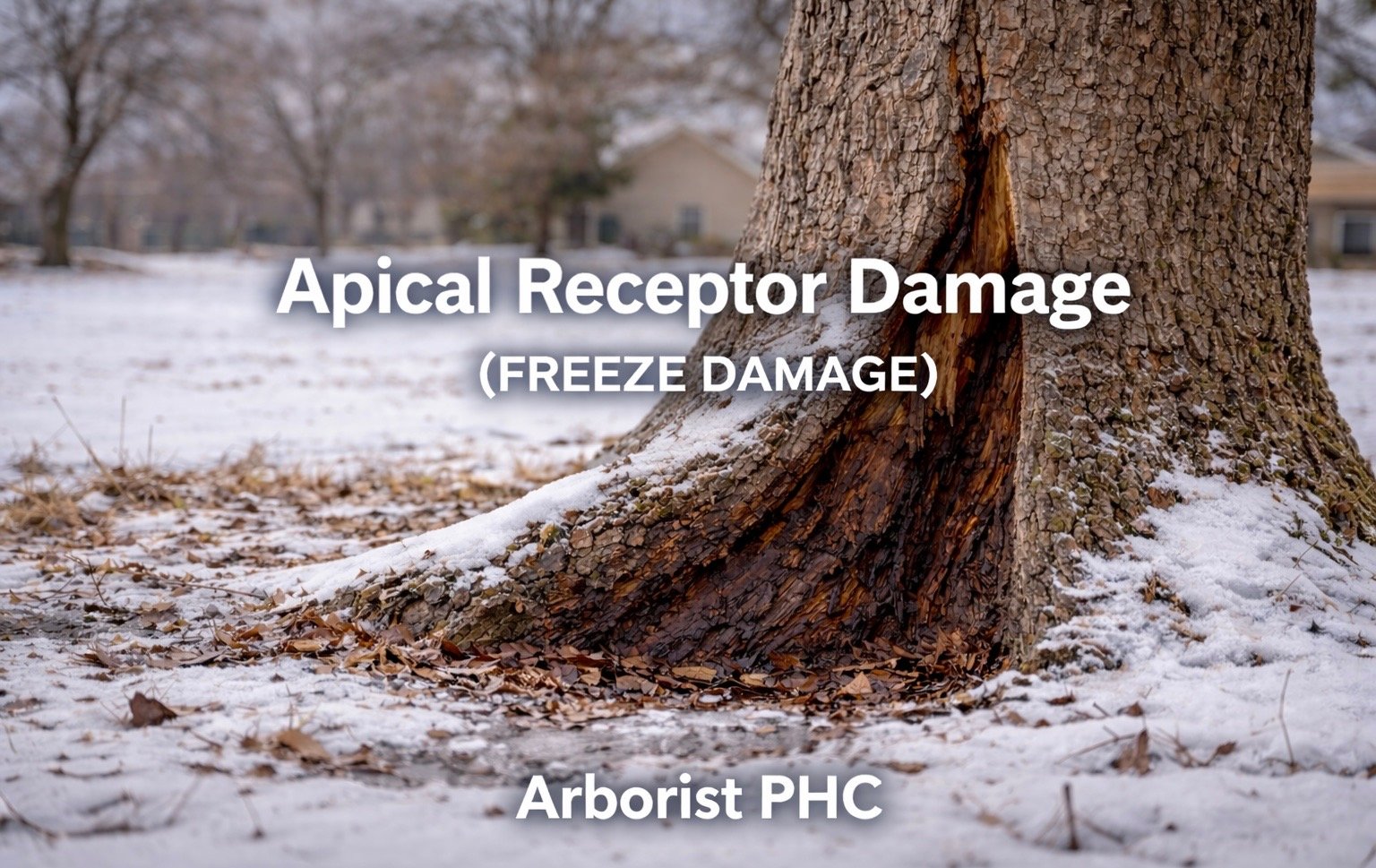 Apical Receptor Damage (Freeze Damage) on Trees in Southlake TX