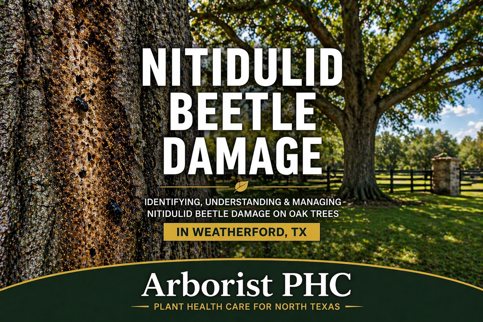 Nitidulid Beetle Damage on Oak Trees in Weatherford TX