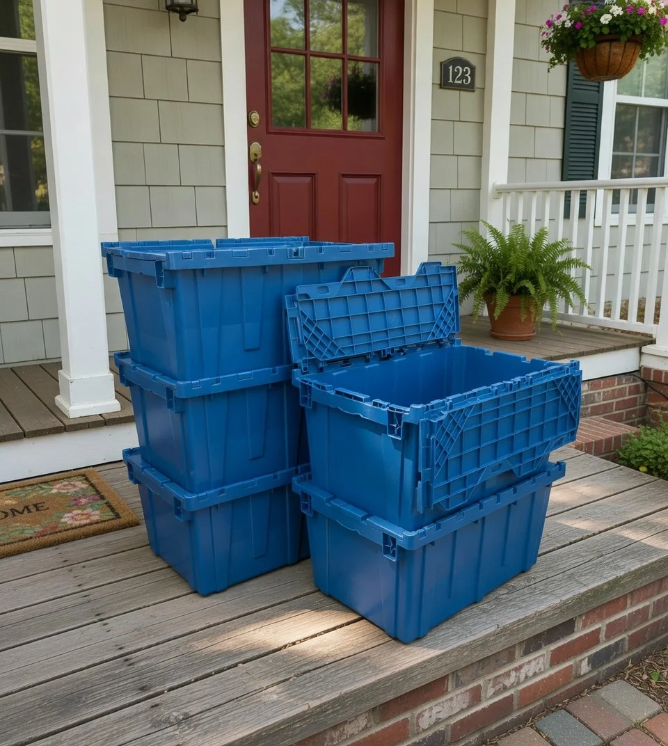 Clean moving totes delivered to your door in Fairhope, Daphne, Spanish Fort and all of Baldwin County Alabama.