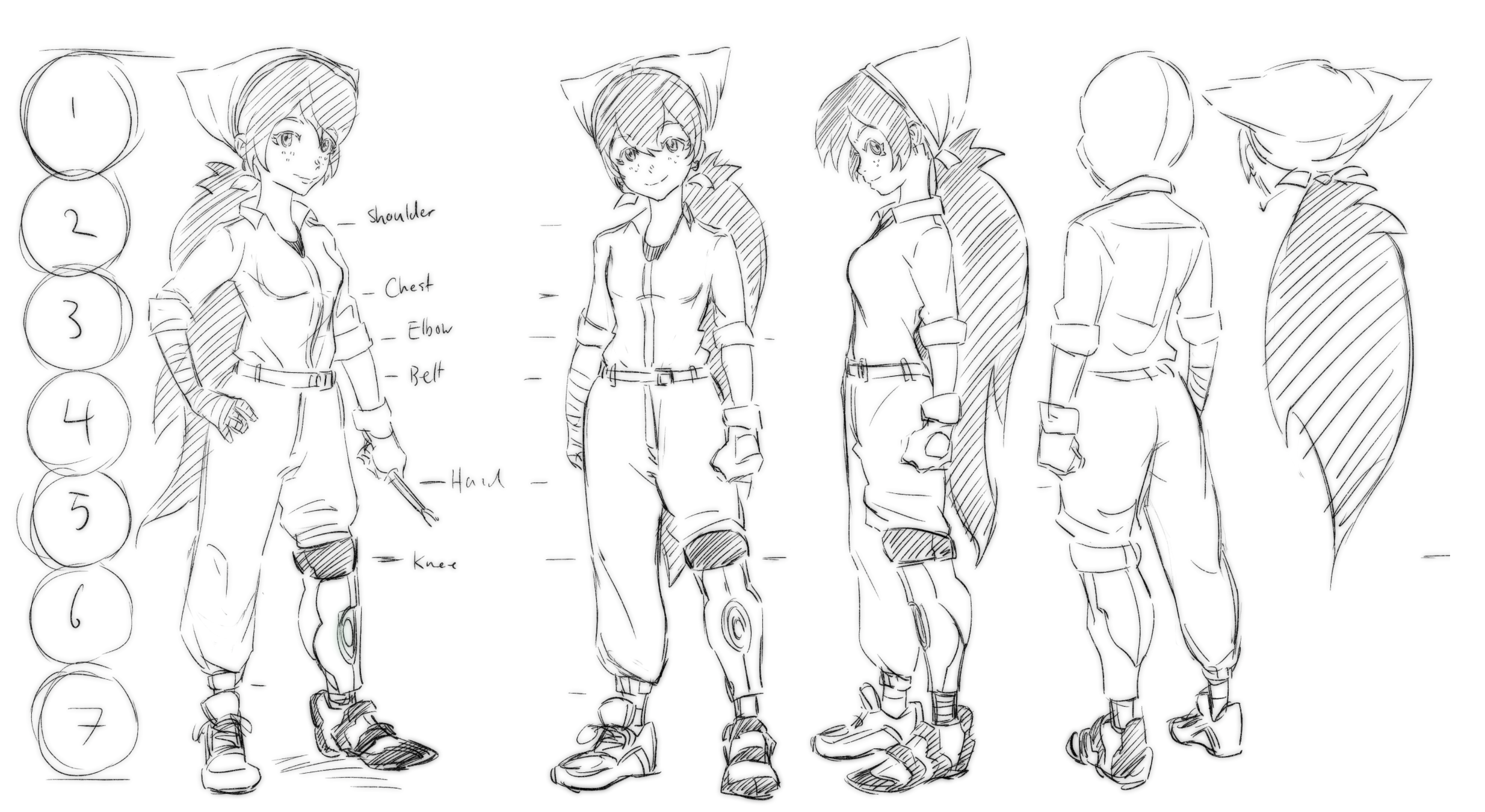 Model sheet for our girl. 