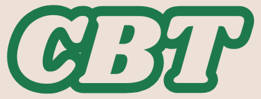 CBT logo in green and beige text
