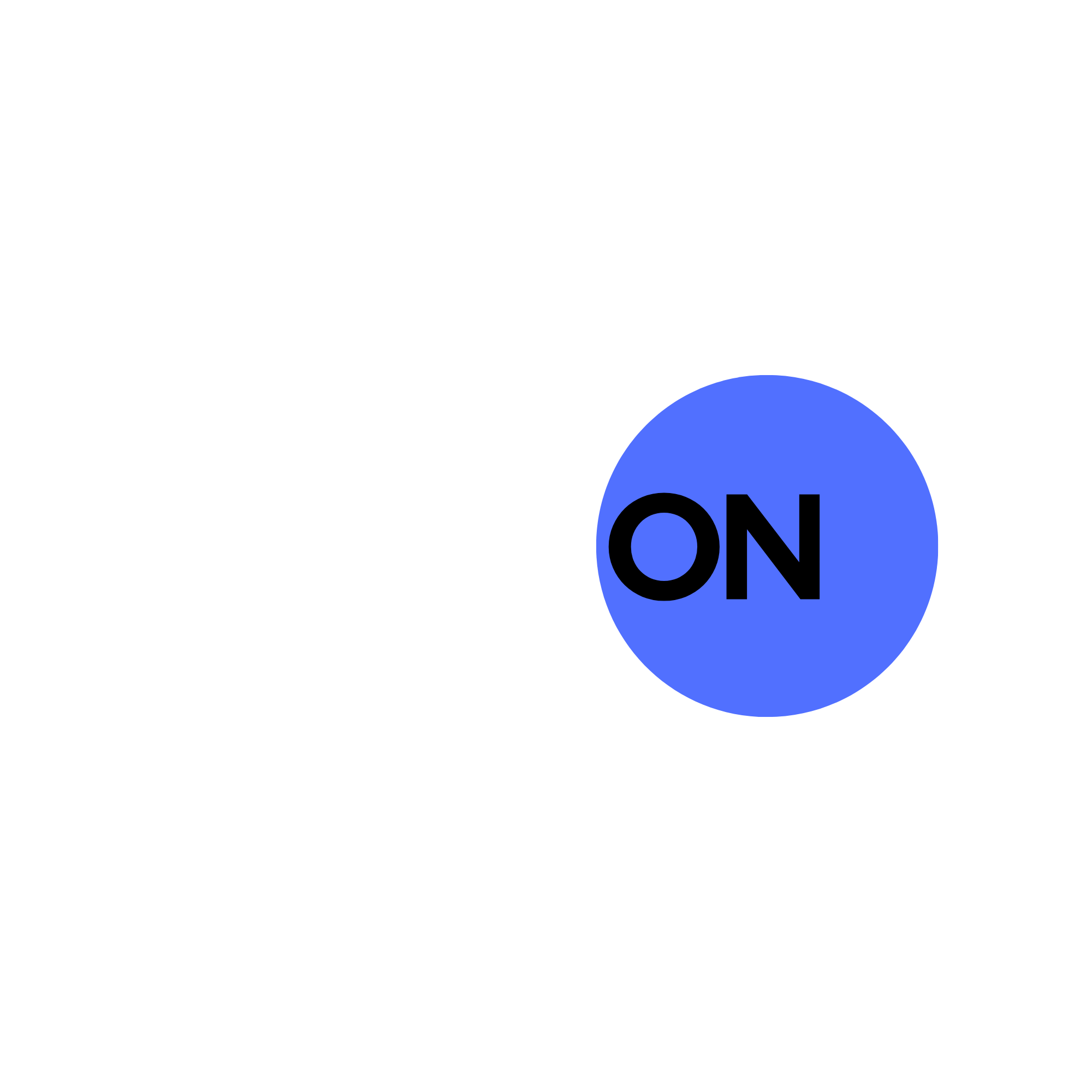 Logo for Vault On with the slogan "Where assets go on chain"; black background, white and blue text, blue circle behind 'ON'.