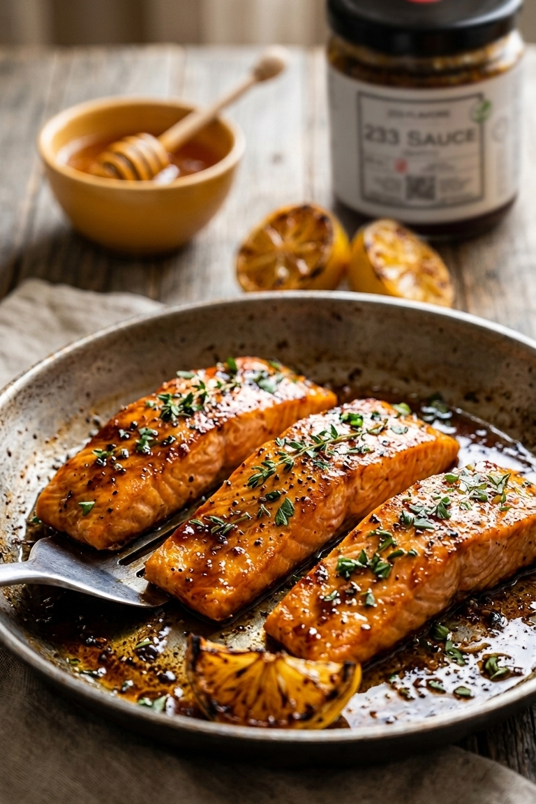 Honey 233 Sauce (Shito) Glazed Salmon