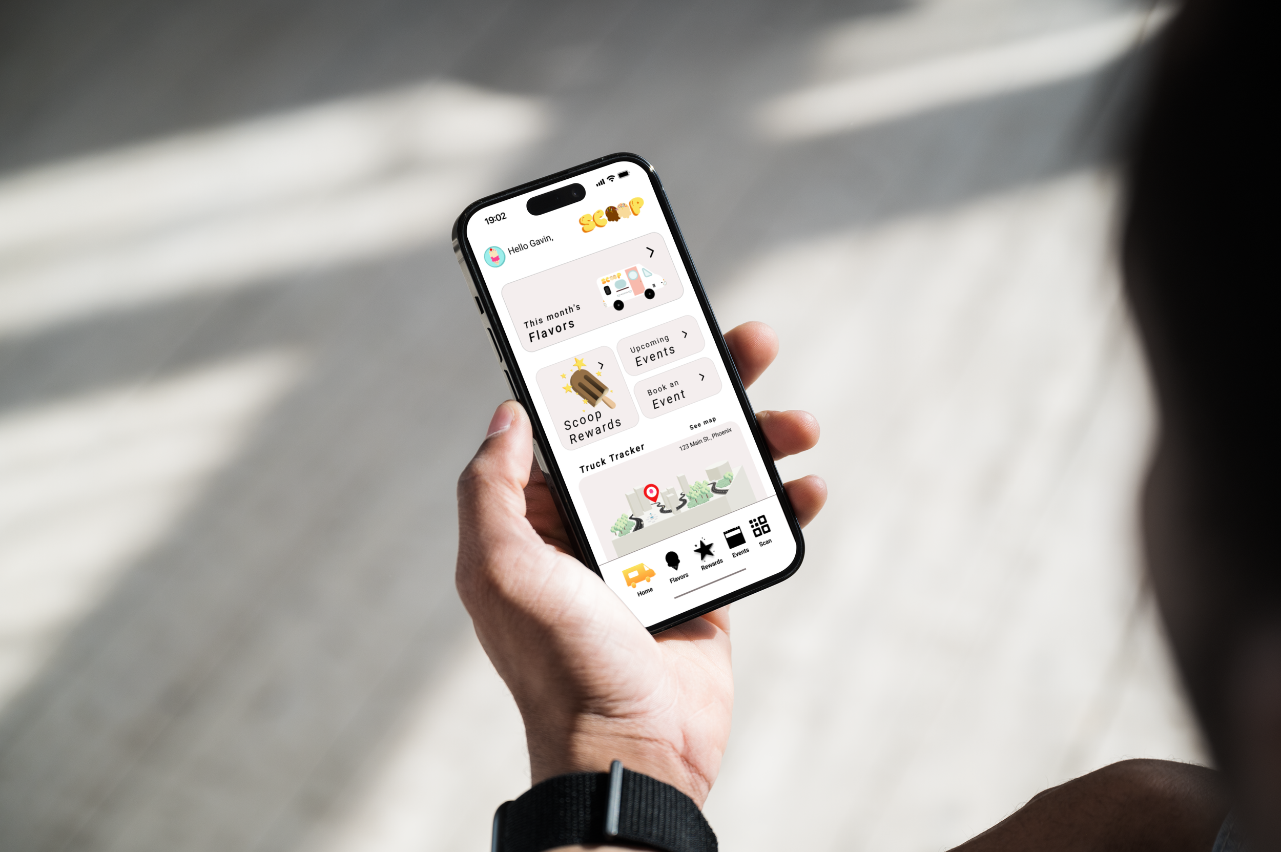 Scoop Ice Cream Truck App Design