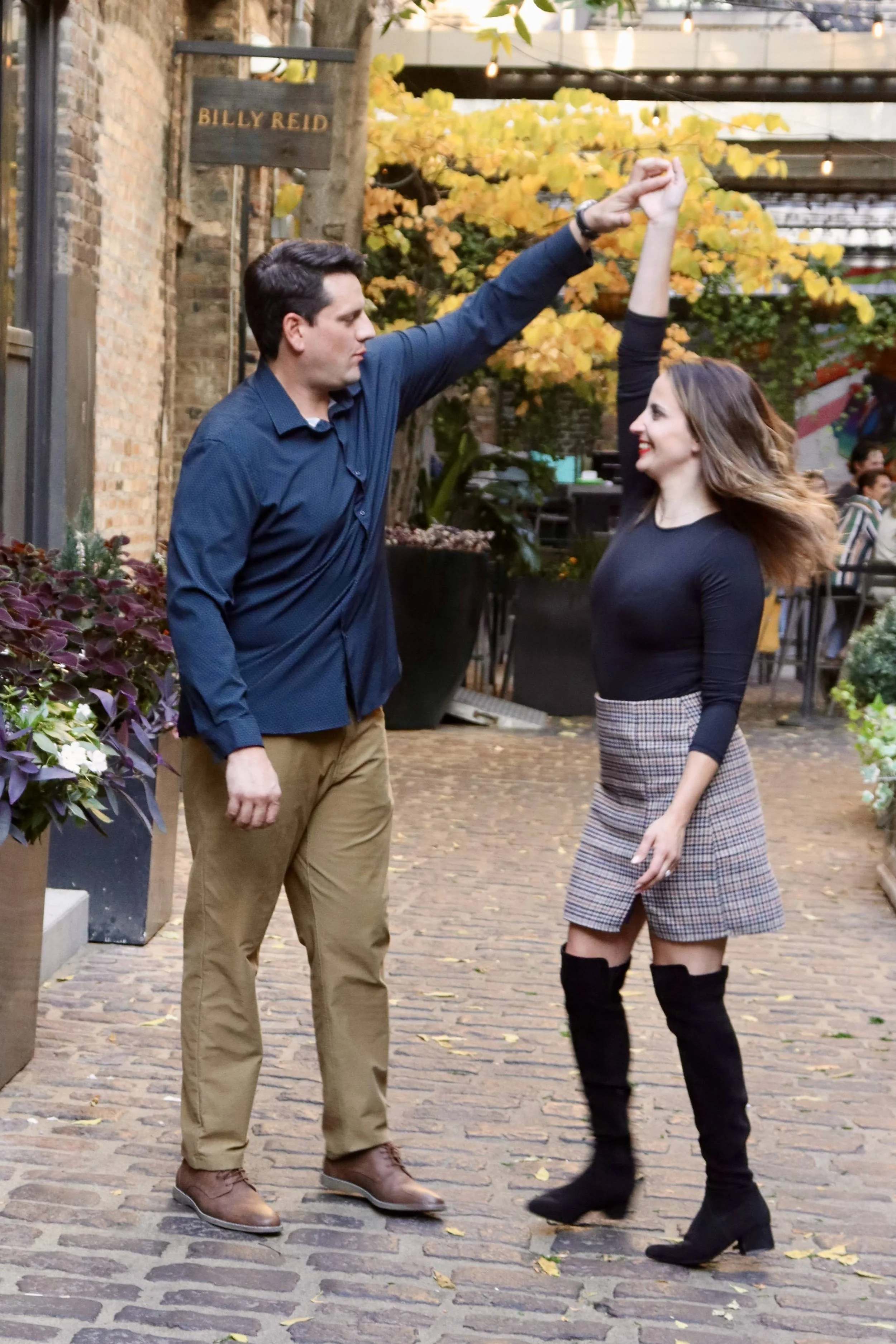 Jojo Rubnitz Photography Engagement photoshoot dancing in the street.JPG