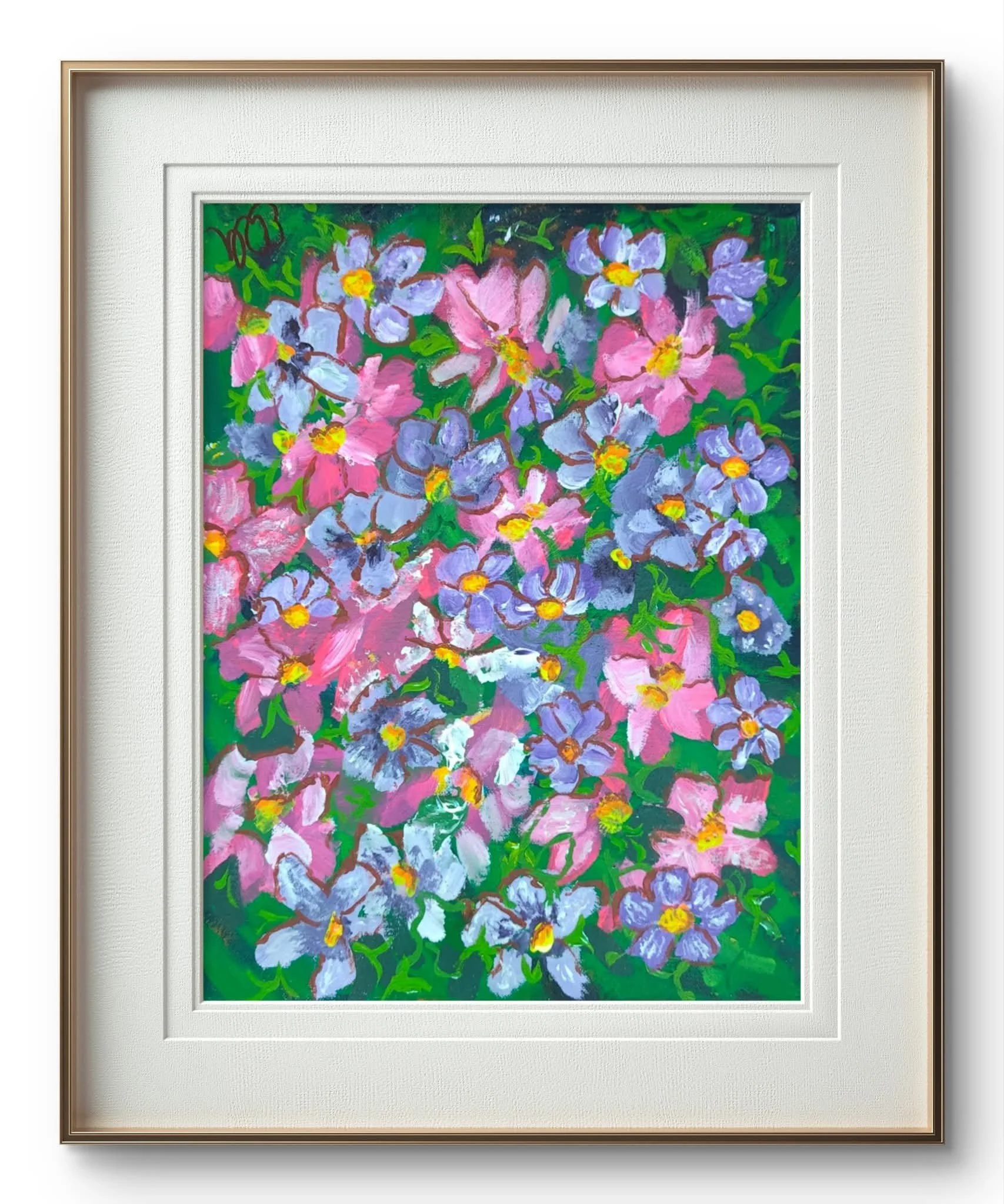 Diptych Pink and Blue Flowers
Size 30cm x 40cm each
Acrylic paint