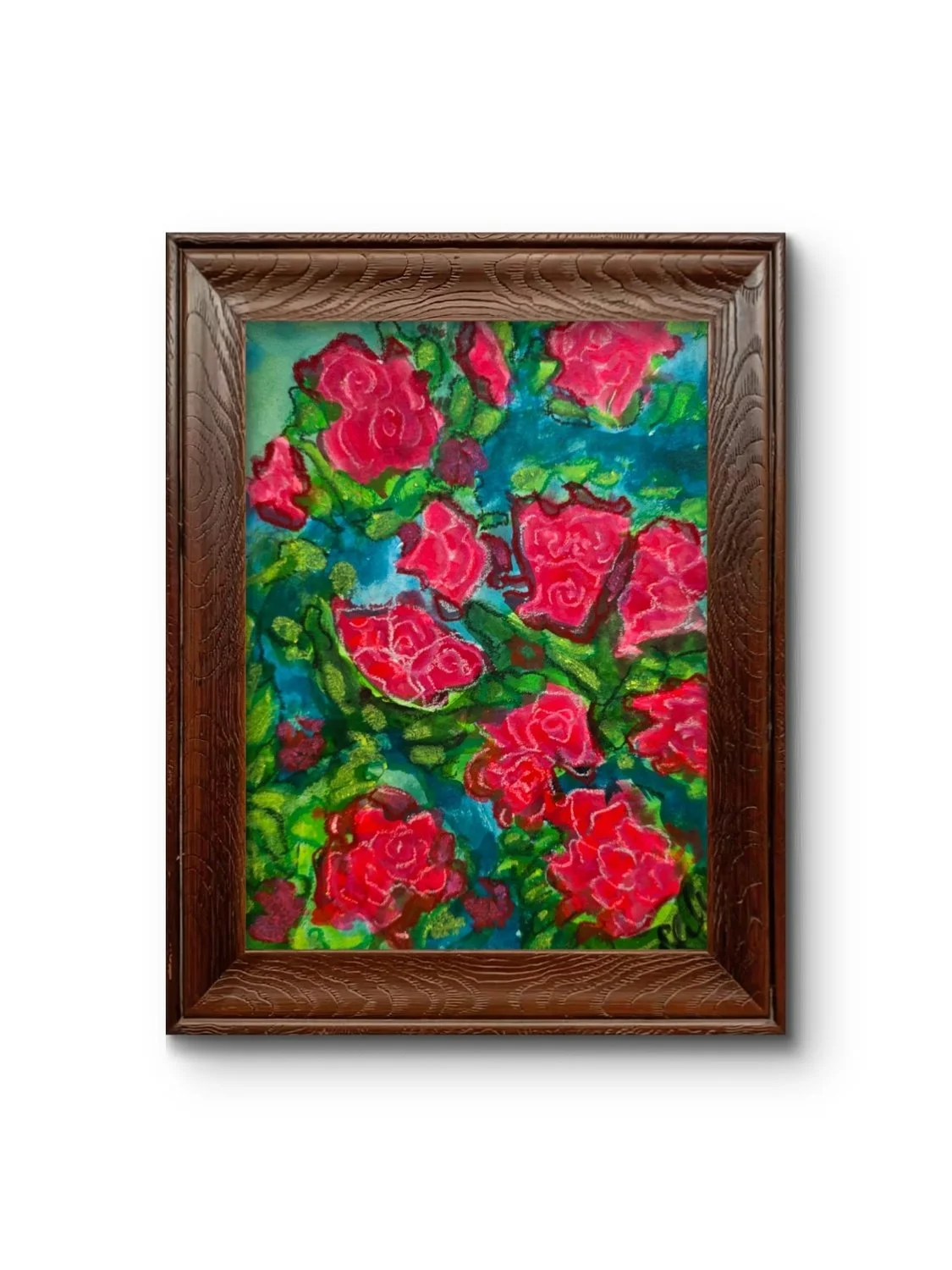 Ruby flower bush 
Size A3
Acrylic ink and oil pastel
300gsm cotton paper 