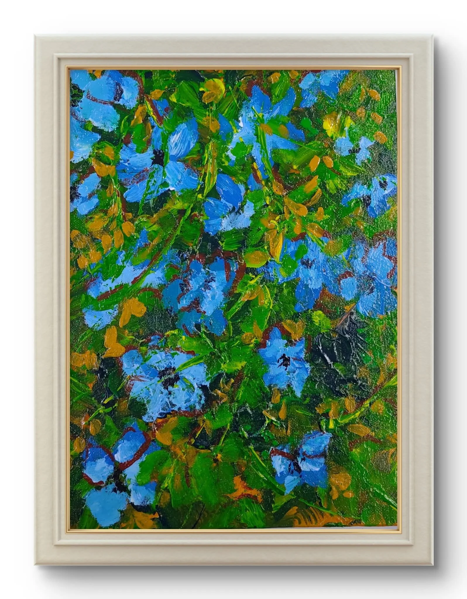 Diptych Blue Flowers
Size 23x31cm each
Acrylic paint 
SOLD