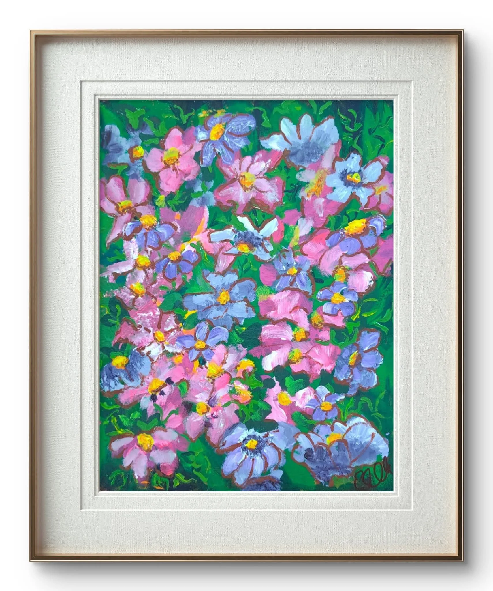 Diptych Pink and Blue Flowers
Size 30cm x 40cm each
Acrylic paint
