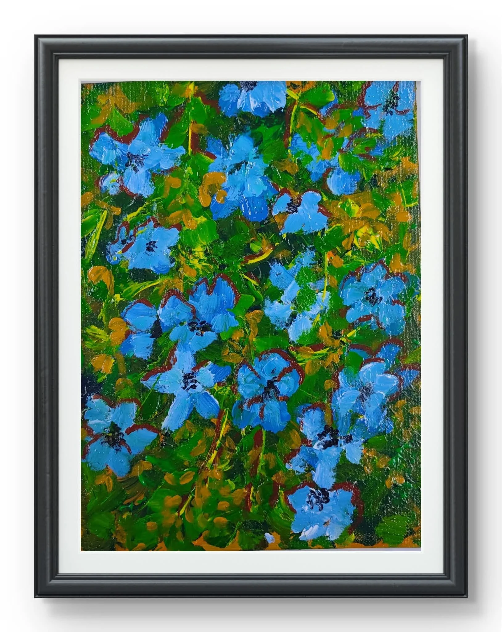 Diptych Blue Flowers
Size 23x31cm each
Acrylic paint 
SOLD