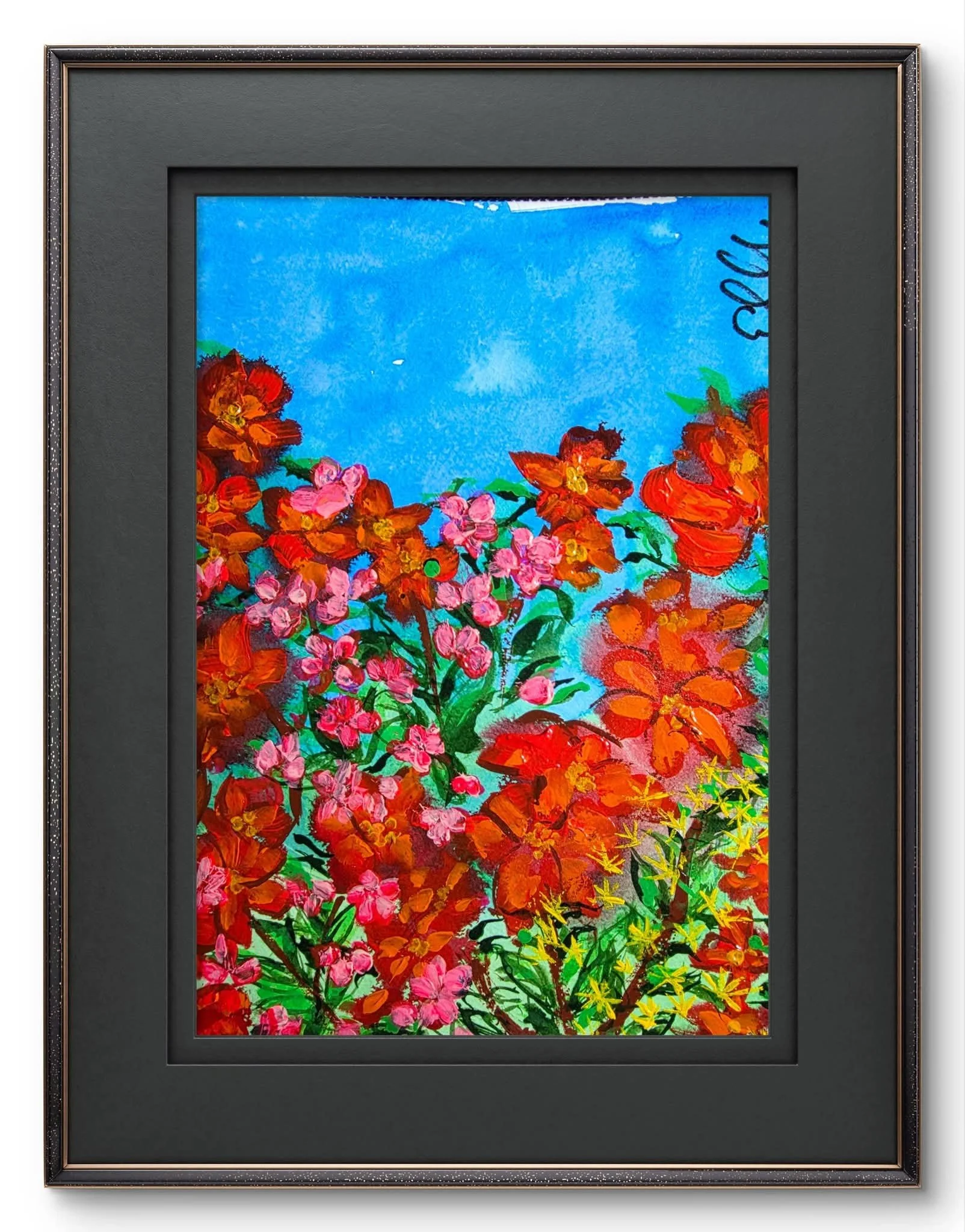Diptych  Blooms
200gsm cotton paper 
Size A4 each
Acrylic ink and acrylic paint