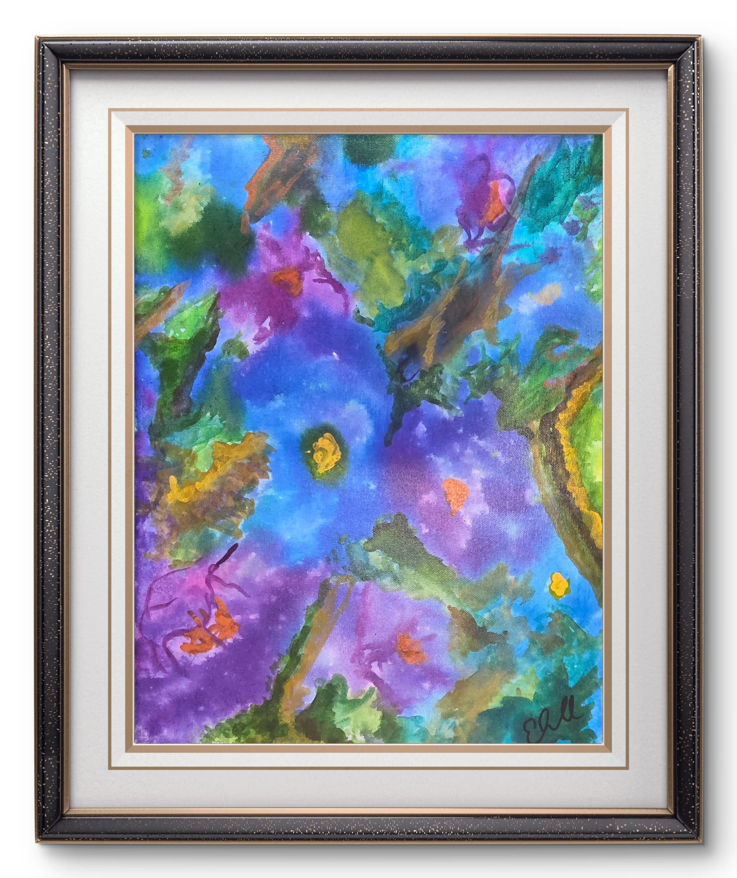 Purple and blue blooms
Size 45x 35cm
Acrylic Ink